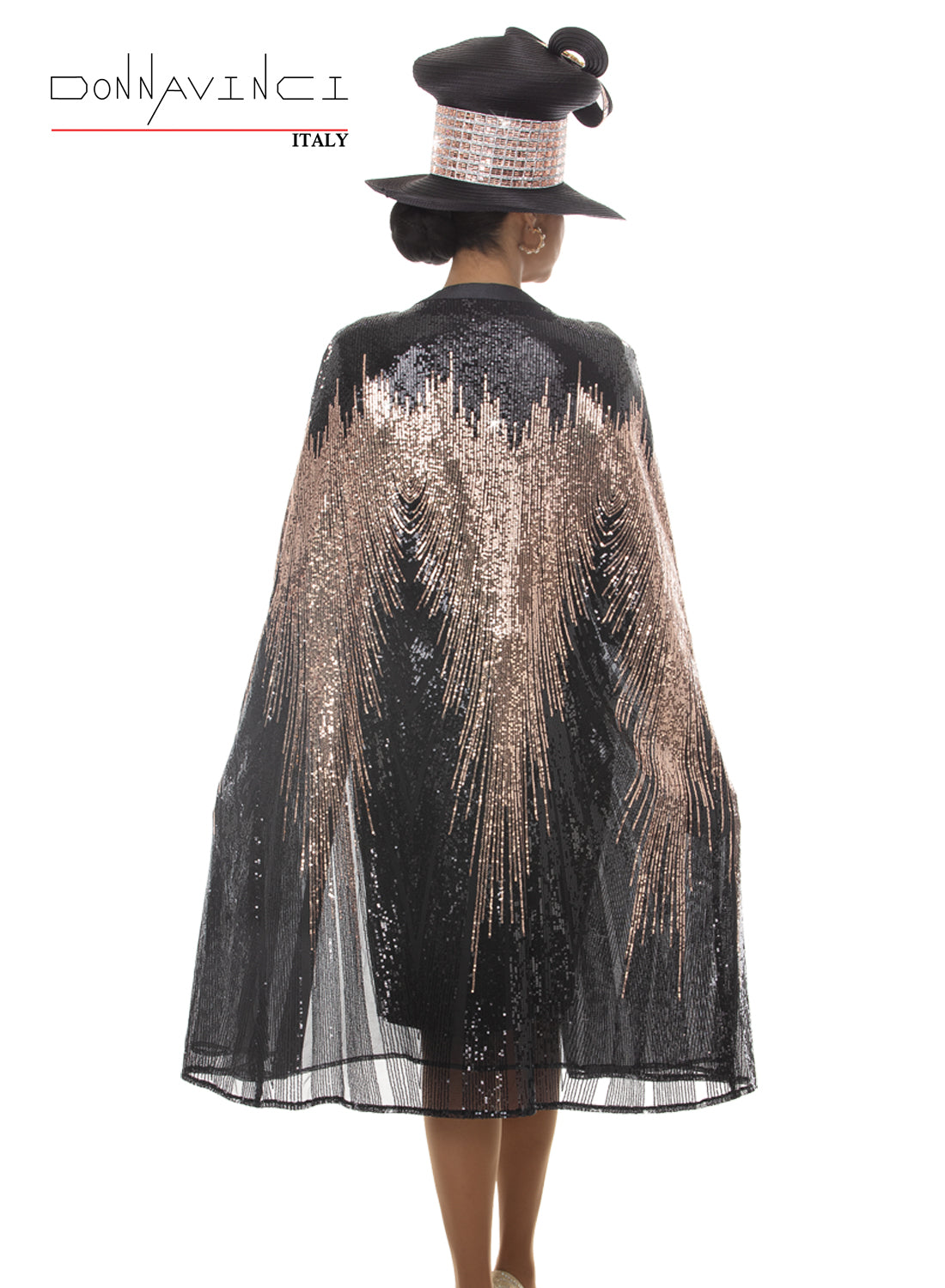 Golden Grace Dress & Cape Set - Donna Vinci Style 12277
