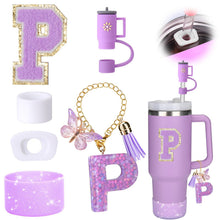 Load image into Gallery viewer, Tassel Cup Chain Letter Towel Silica Gel Cup Cover