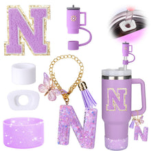 Load image into Gallery viewer, Tassel Cup Chain Letter Towel Silica Gel Cup Cover