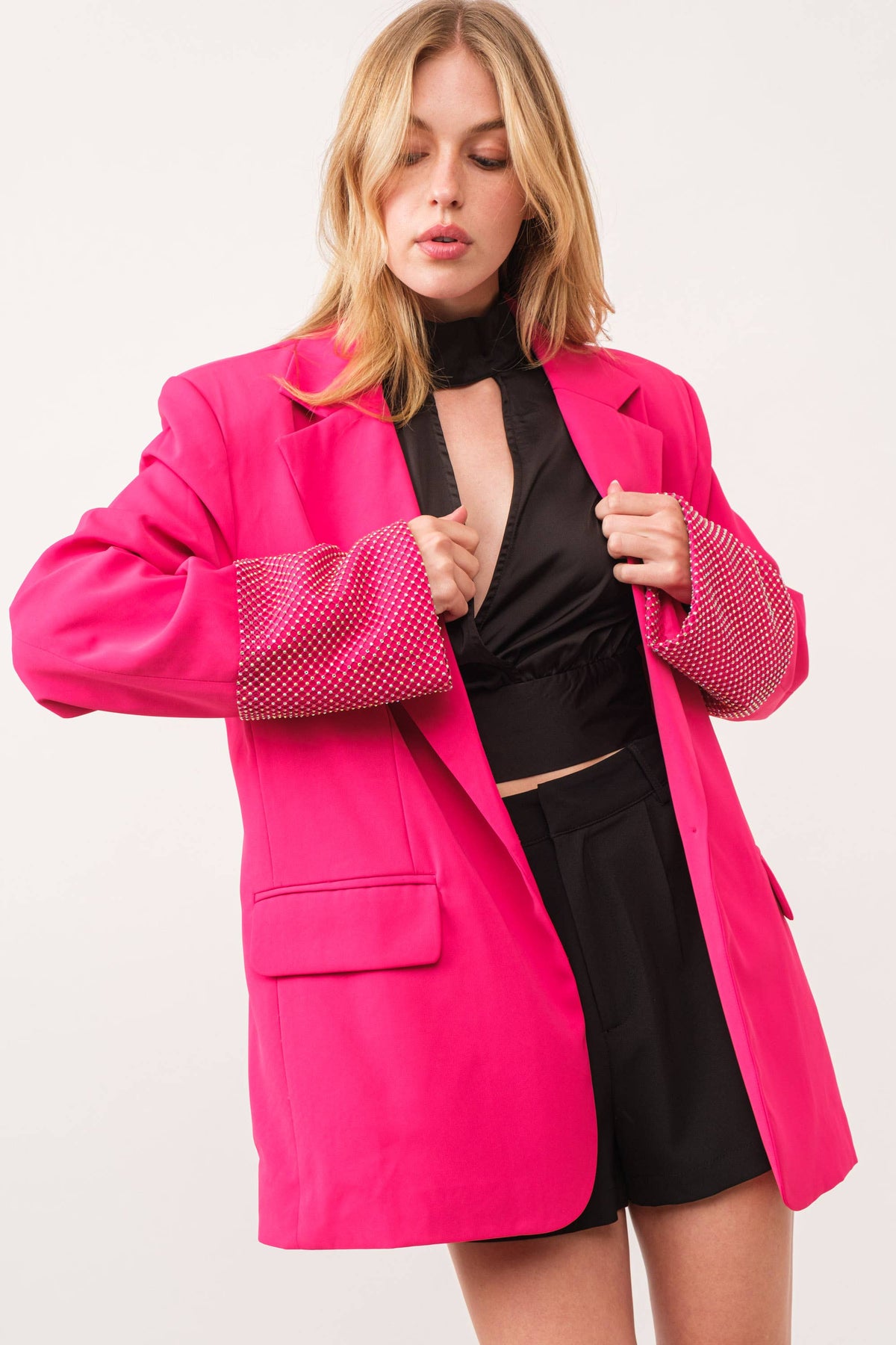 Oversized embellished blazer