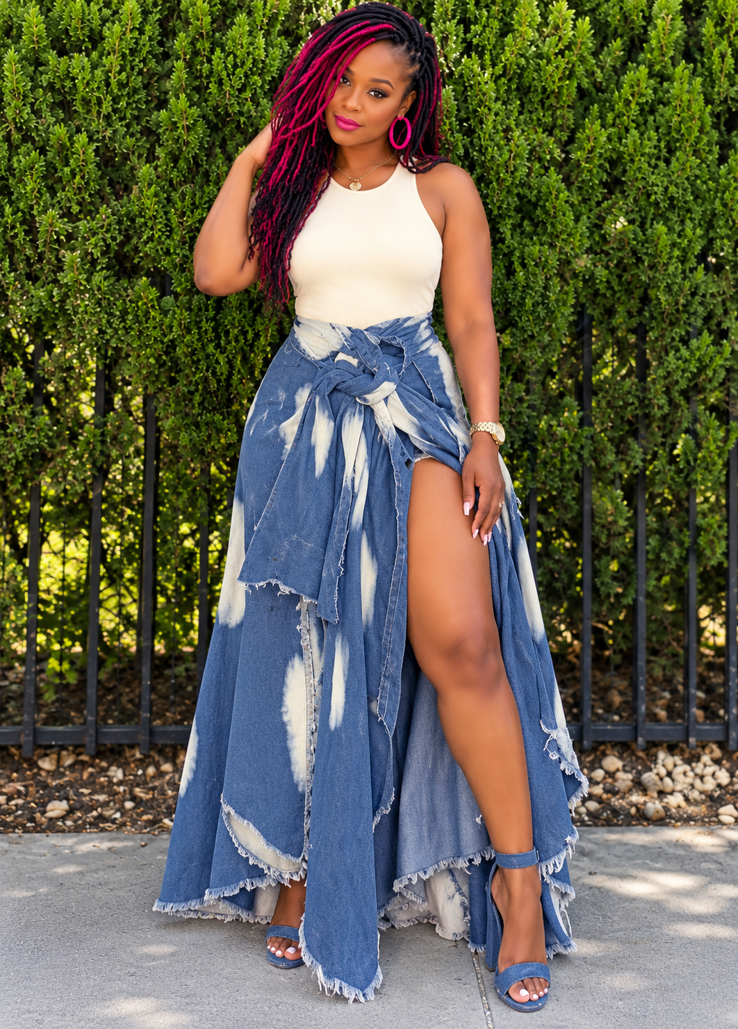 Denim Daydream Tie-Dye Skirt