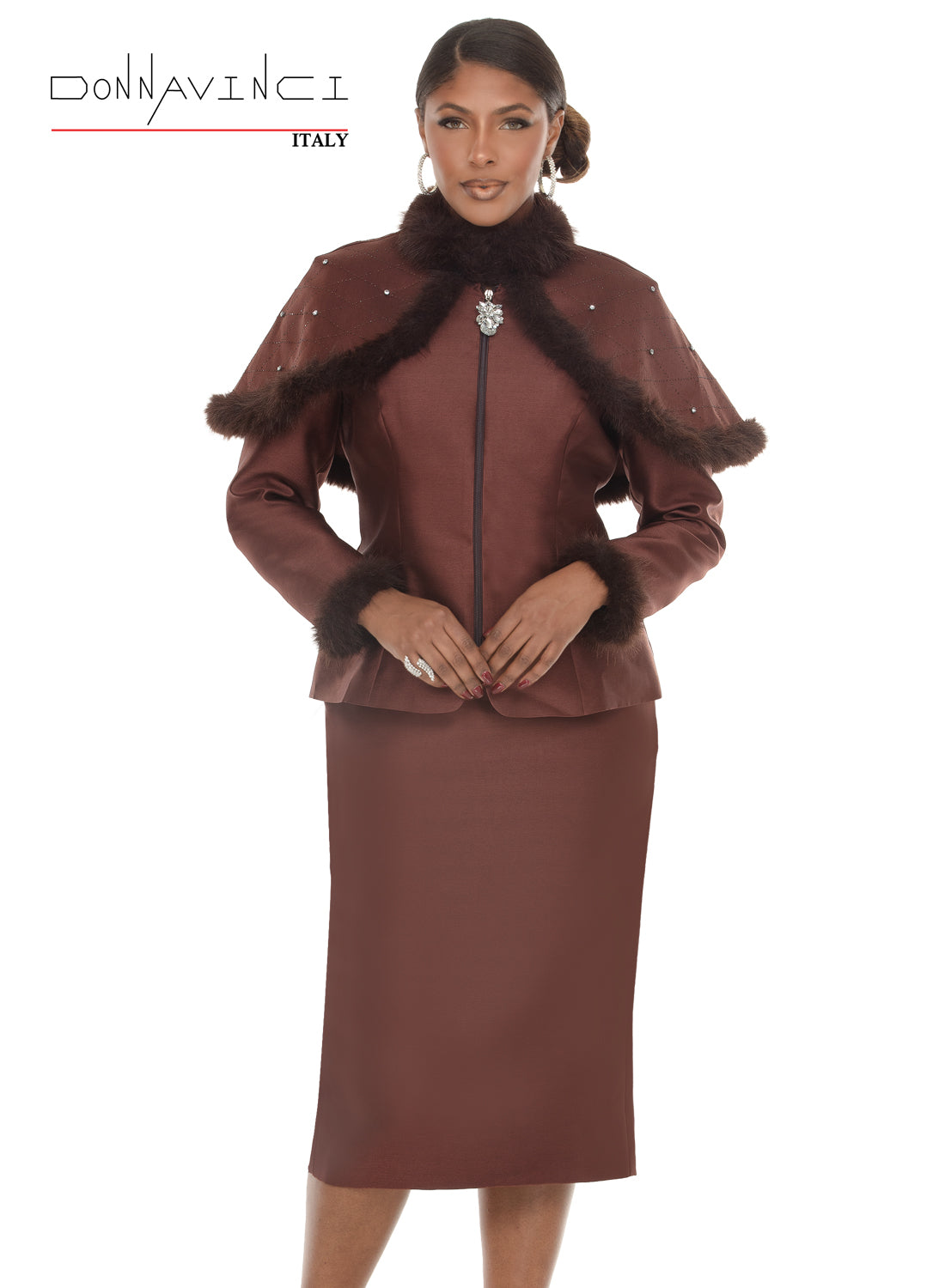 Regal Allure Jacket & Skirt Set - Donna Vinci Style 12240