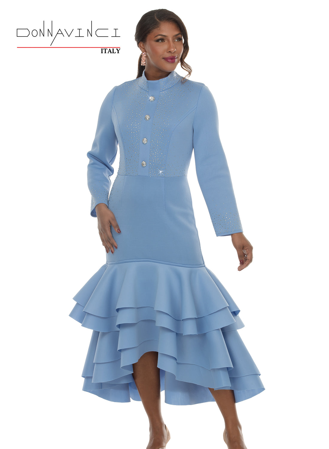Rhinestone Poise Dress - Donna Vinci Style 12301