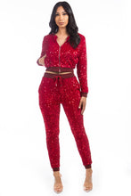 Load image into Gallery viewer, SEXY SEQUIN TWO PIECE PANT SET
