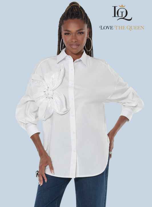 Bloom & Shine Embellished Tunic - Love the Queen Style 17629