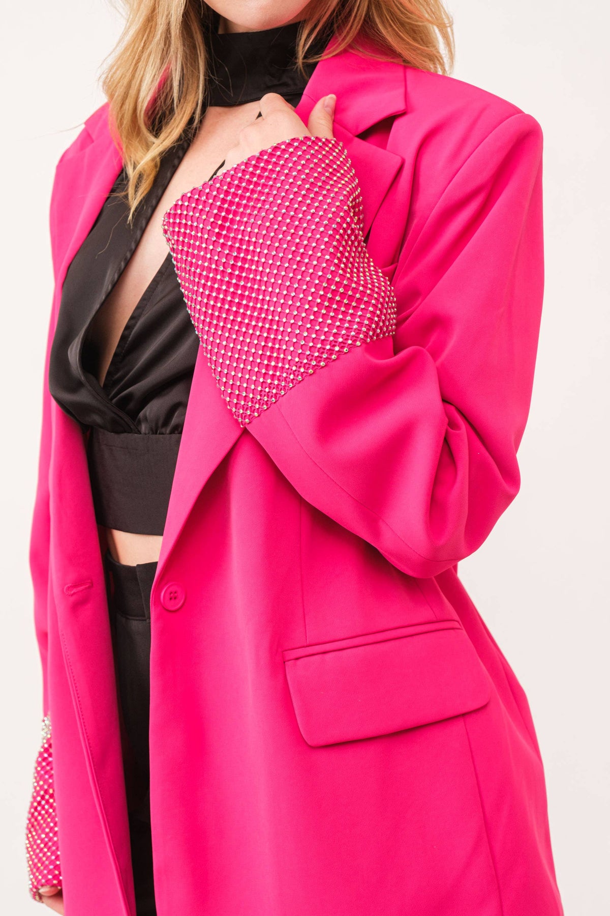Oversized embellished blazer