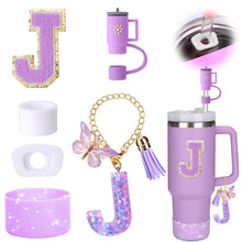 Load image into Gallery viewer, Tassel Cup Chain Letter Towel Silica Gel Cup Cover
