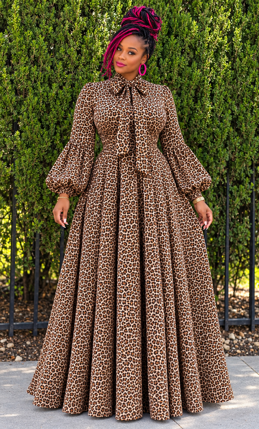 Wildly Elegant Leopard Maxi Dress