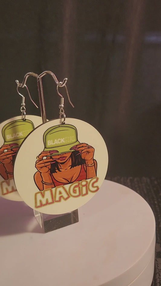 Black Girl Magic Custom Earrings